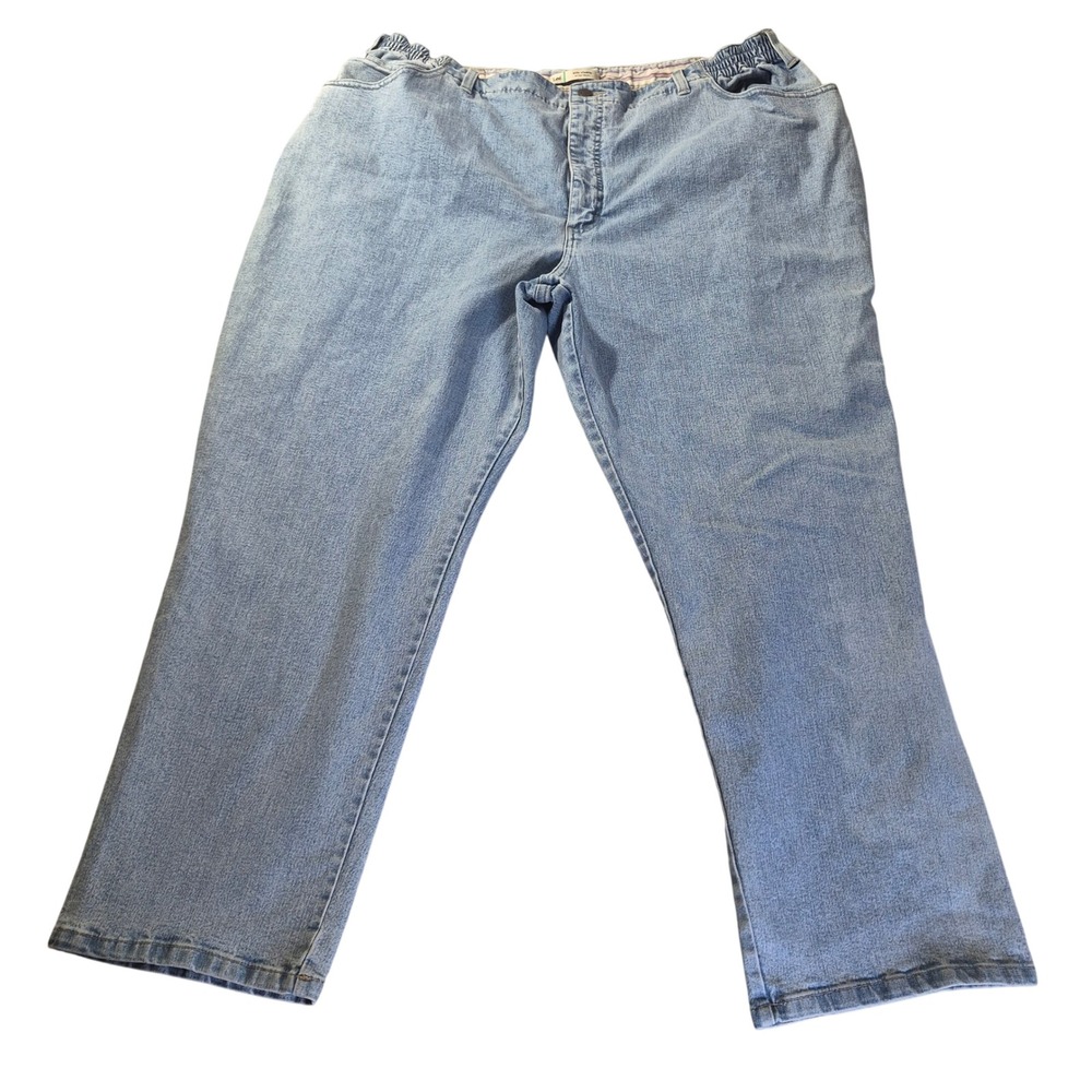 Lee Side Elastic Waist 3086185 Womens 26W Petite Light Wash Stretch Denim Jeans